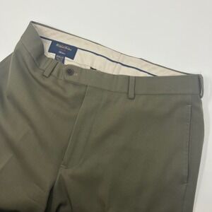 Brooks Brothers 1818 Madison Wool Dress Pants Olive Green Men's 33x32 (33x31)
